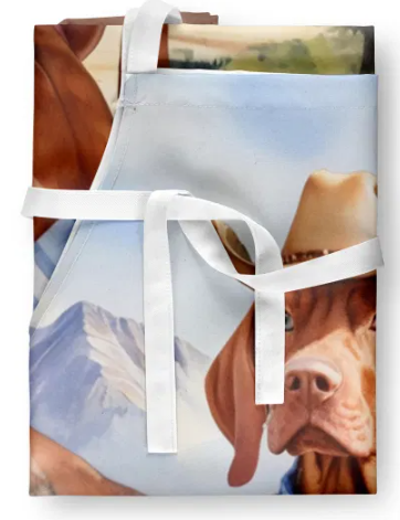 Vizsla - Welcome Cowboy Apron for Cooking, Baking and Crafts for Adult Women and Men - Unisex Large