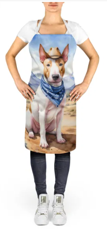 Bull Terrier - Welcome Cowboy Apron for Cooking, Baking and Crafts for Adult Women and Men - Unisex Large