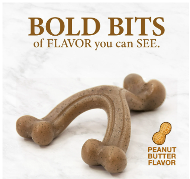 Nylabone Gourmet Style Peanut Butter Flavor Wishbone Chew Toy for Dogs - Small (up to 25 Ibs.)