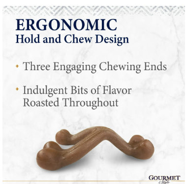 Nylabone Gourmet Style Peanut Butter Flavor Wishbone Chew Toy for Dogs - Small (up to 25 Ibs.)