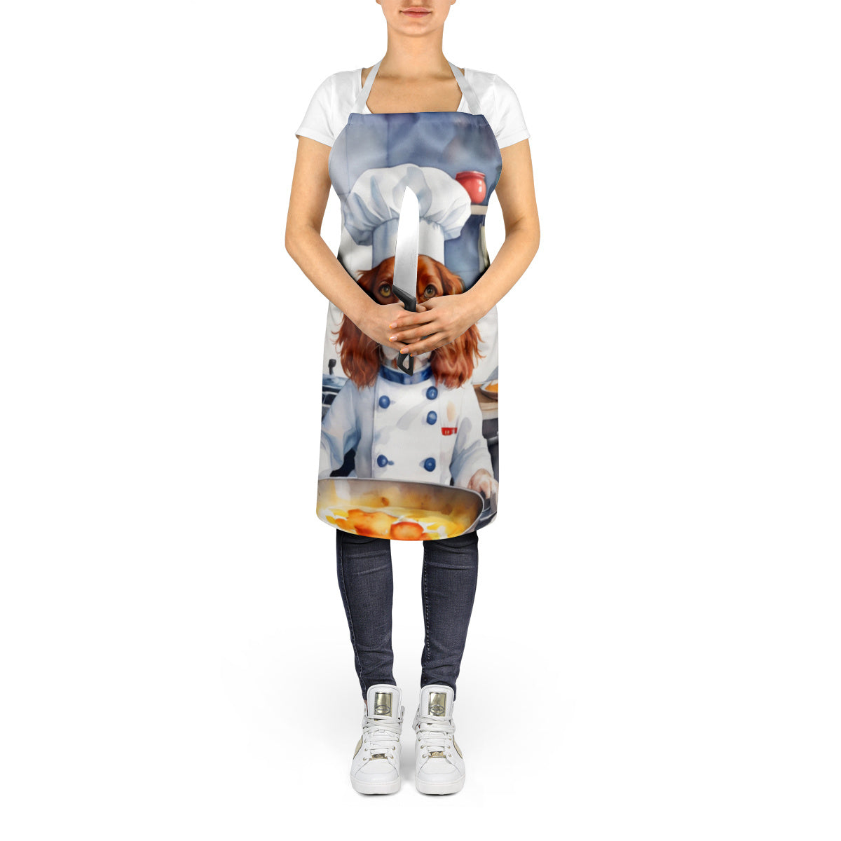 Welsh Springer Spaniel - The Chef Apron for Adult Women and Men - Unisex Large