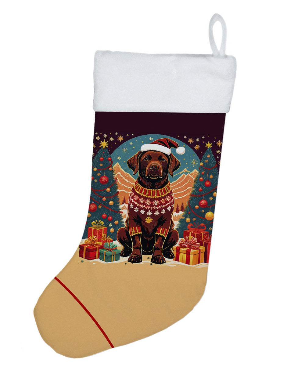 Chocolate Labrador Retriever - Christmas Holiday Stocking for Family Decorations