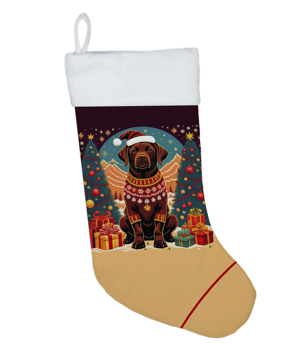 Chocolate Labrador Retriever - Christmas Holiday Stocking for Family Decorations