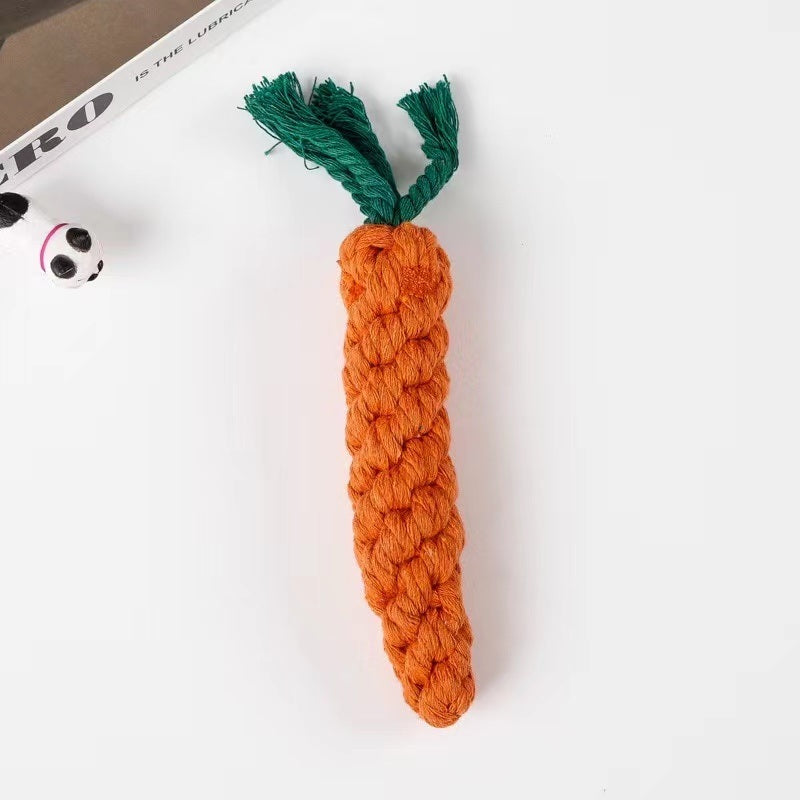 Cotton Dog Rope Toys - Carrot and Duck Shapes