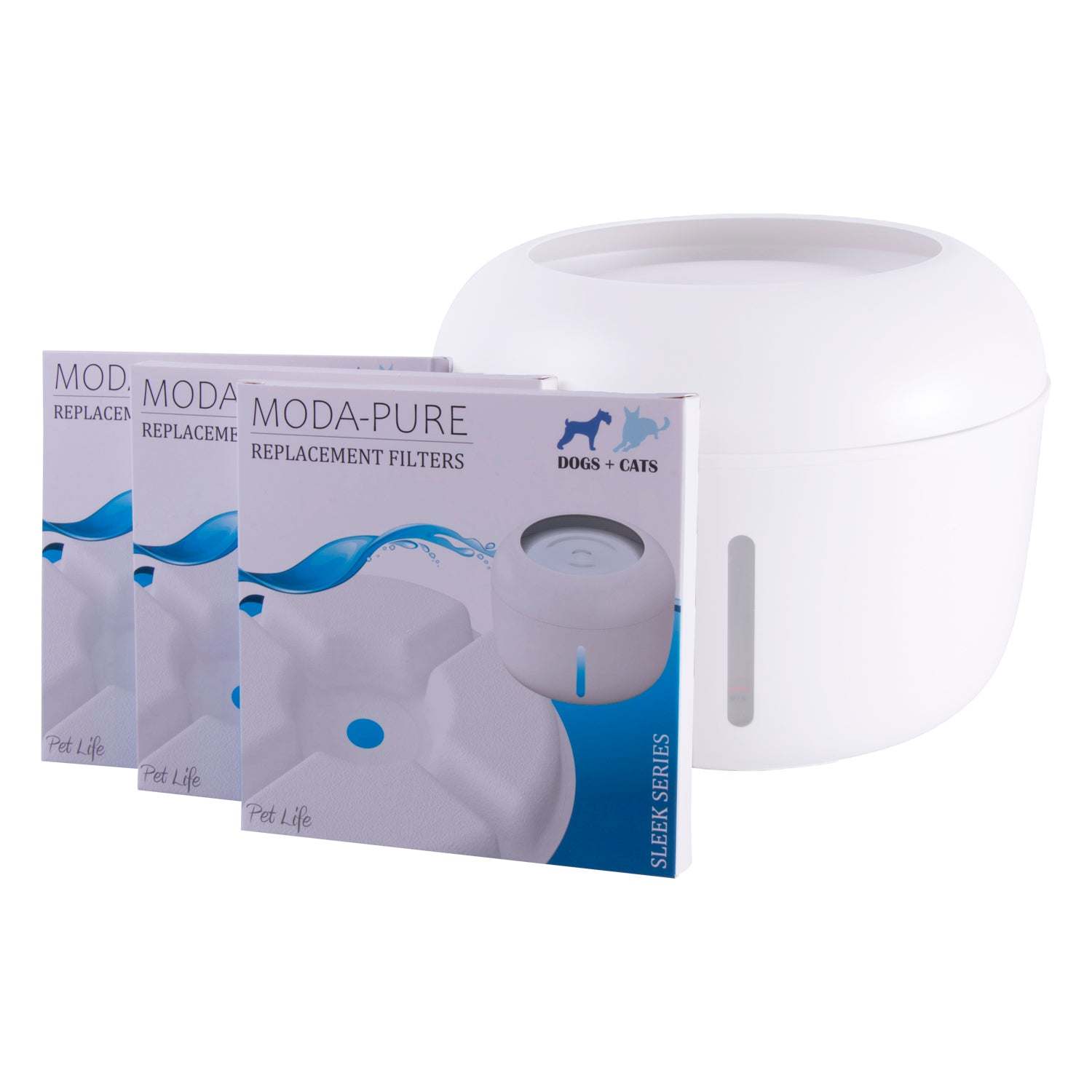 Pet Life - Moda-Pure Dog and Cat Fountain - Replacement Filters - 3 Pack RESTOCKING