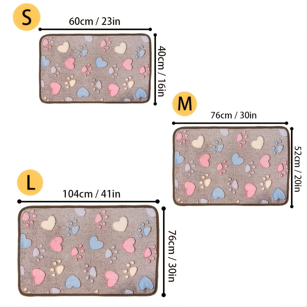 Colorful Hearts and Paw Prints Blanket for Dogs