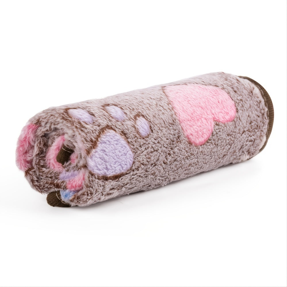 Colorful Hearts and Paw Prints Blanket for Dogs
