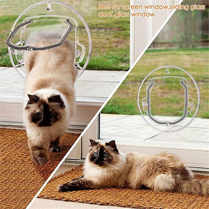 Round Transparent Flap Door For Cats and Small Dogs