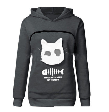 Hooman Size Hoodie With Cat Carrier Pocket