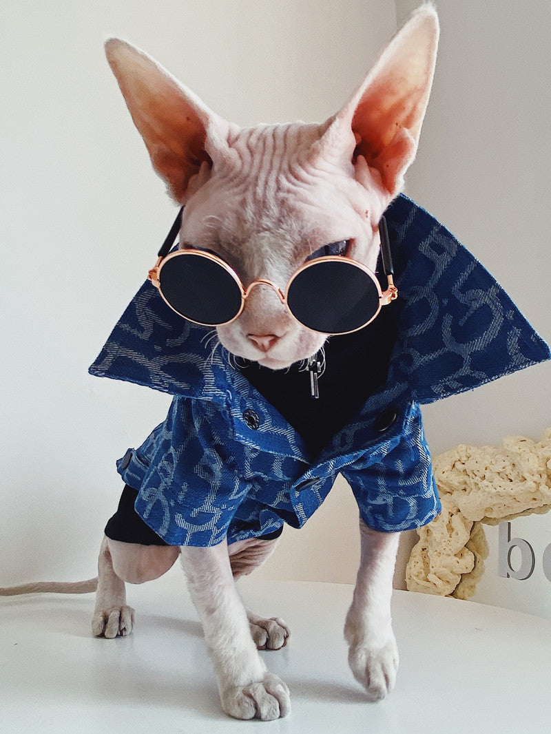 Bling and Denim Jacket Hairless Cat or Dogs