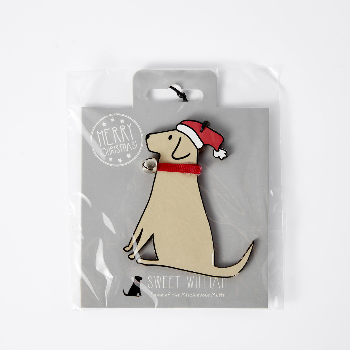 Wooden Dog Bell Christmas Ornament Pendant