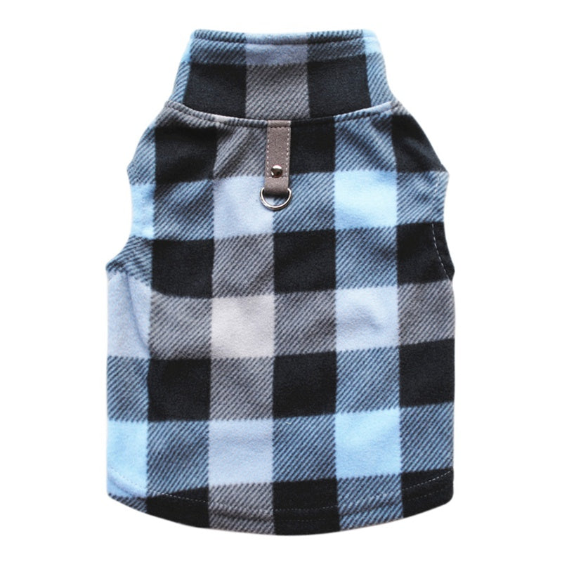 Warm Soft Plaid Fleece Vest for Dogs or Cats