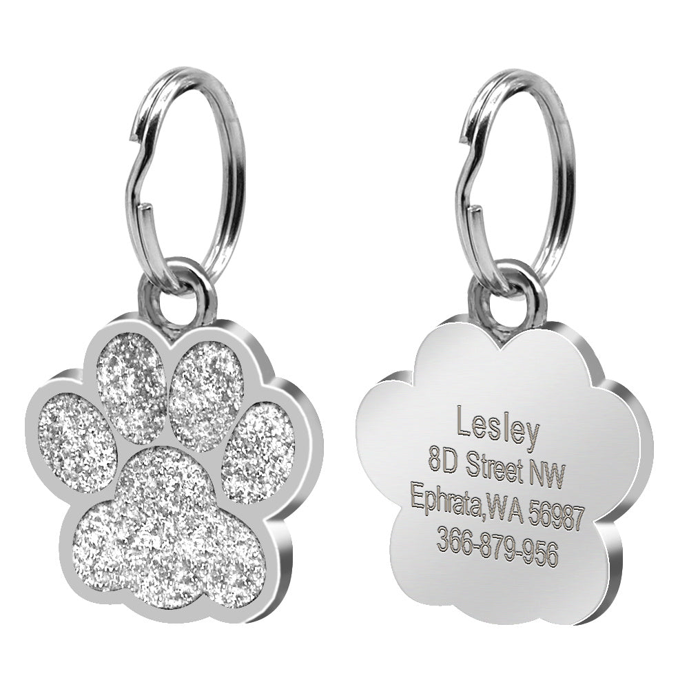 Pawprint Personalized Collar ID Tag for Dogs and Cats