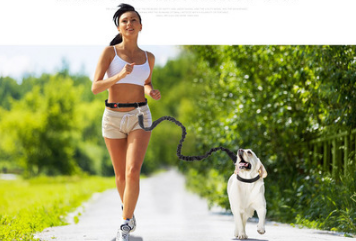 Fitness Belt with Nylon Running Leash for Dogs