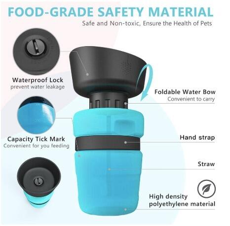 Foldable Bowl Travel Water Bottle for Dogs
