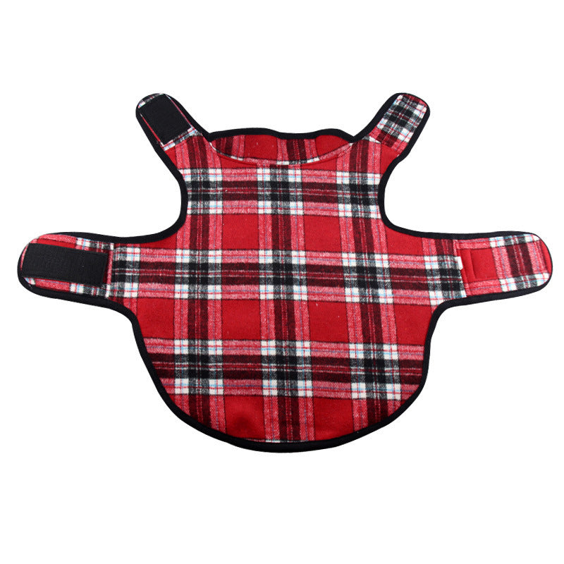 Plaid Warm Flannel Jacket for Large Dogs