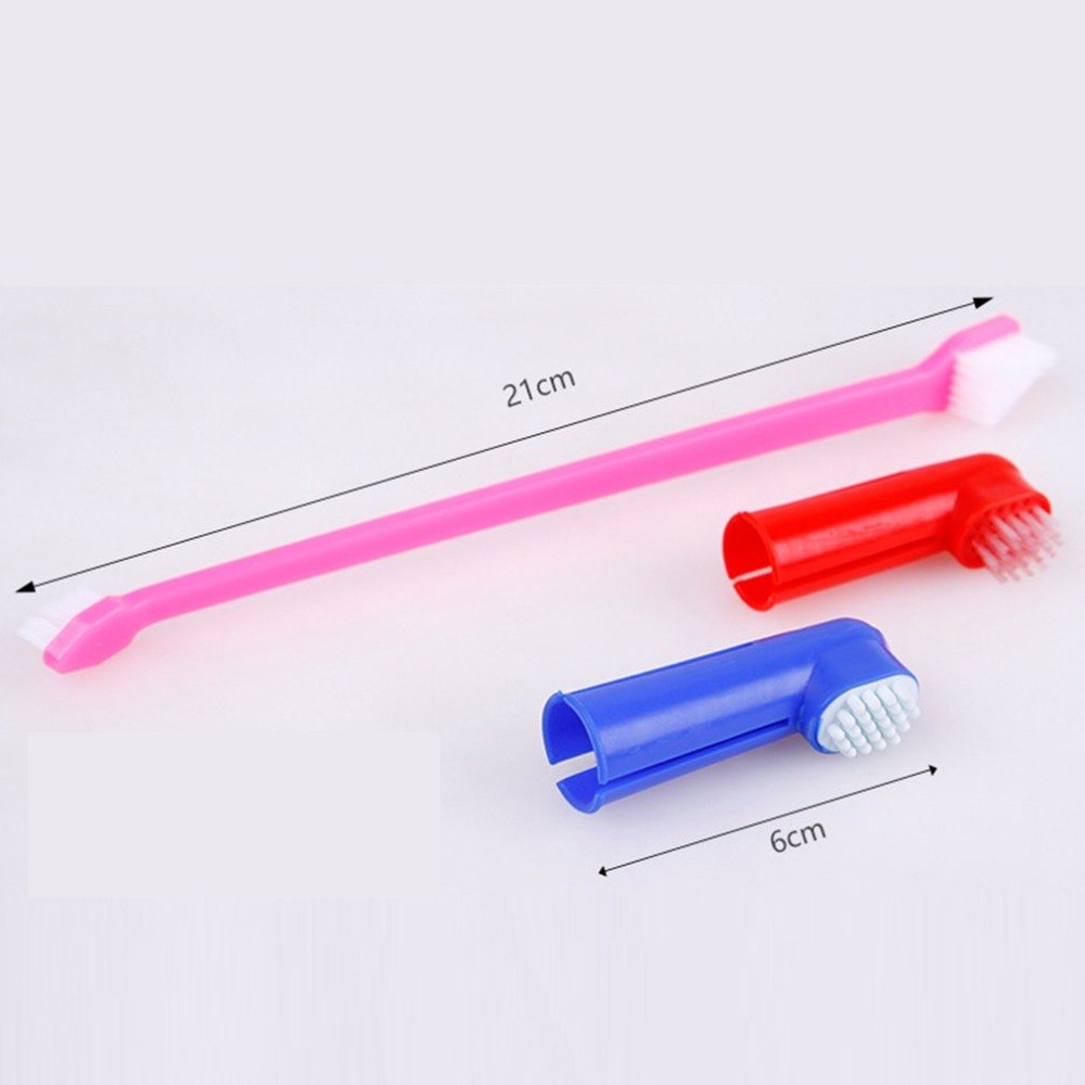 Double Head Soft Finger Toothbrush for Dogs and Cats