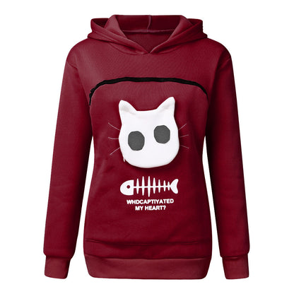 Hooman Size Hoodie With Cat Carrier Pocket