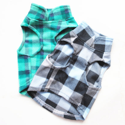 Warm Soft Plaid Fleece Vest for Dogs or Cats