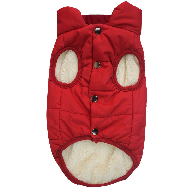 High Collar Warm Winter Vest for Large Dogs