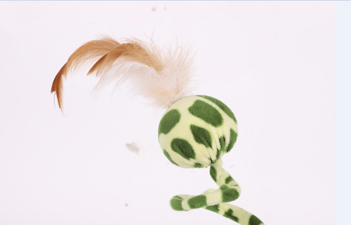 Springy Snake Toy With Feathers and Ball