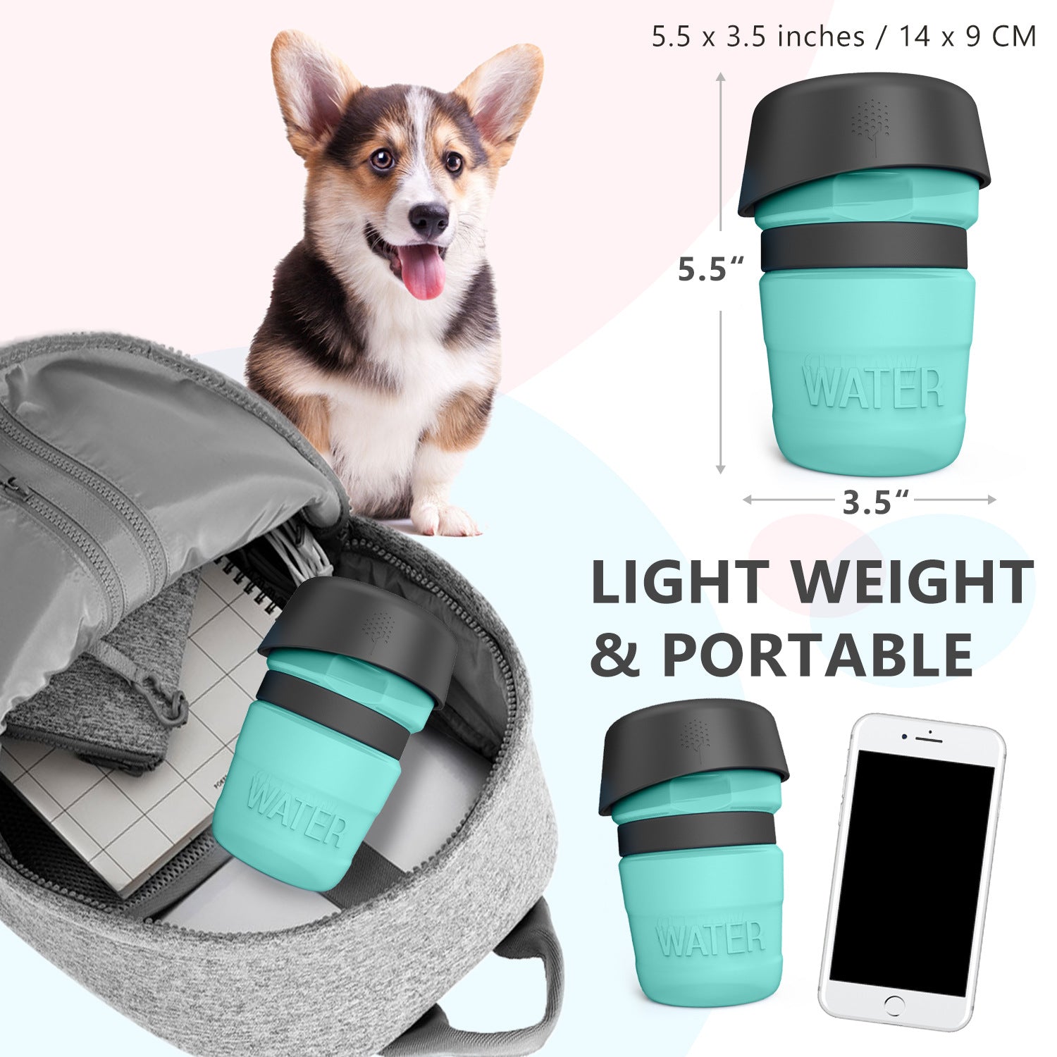 Foldable Bowl Travel Water Bottle for Dogs