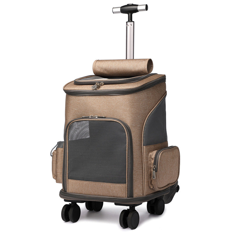 Folding Backpack Trolley With Universal Wheels for Cats