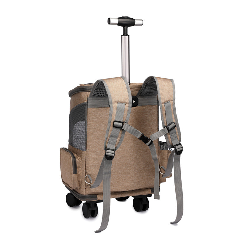 Folding Backpack Trolley With Universal Wheels for Cats