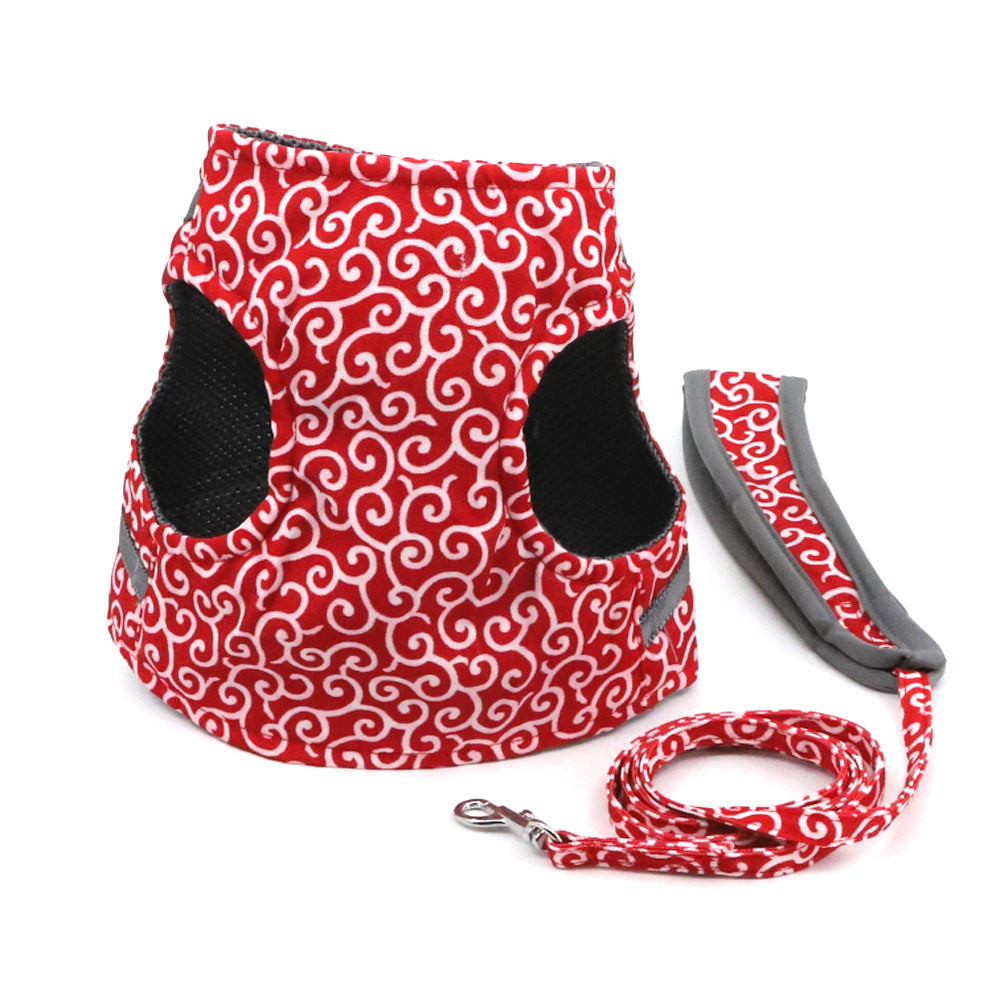 Fashionable Feline or Petite Dogs Walking Vest and Leash