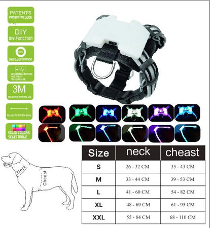 Luminous USB Rechargeable Dog Harness/Collar