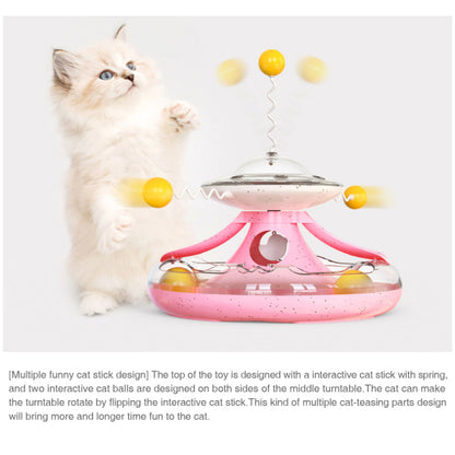 Cat Tumbler Turntable Teaser Treat Track Toy