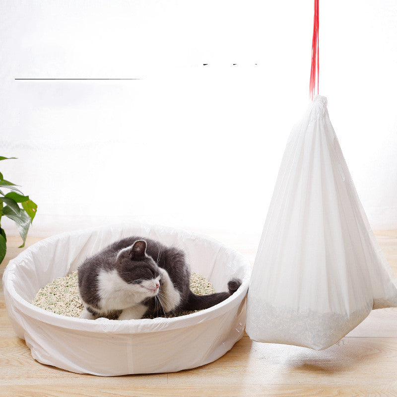 Thick Drawstring Cat Litter Box Garbage Bags