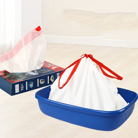 Thick Drawstring Cat Litter Box Garbage Bags