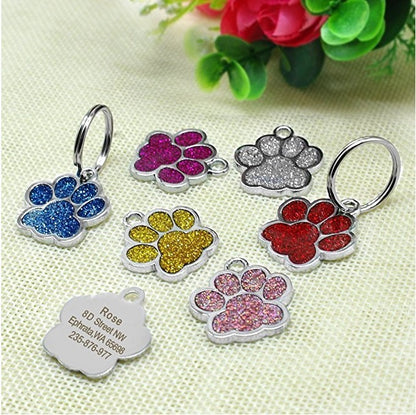 Pawprint Personalized Collar ID Tag for Dogs and Cats