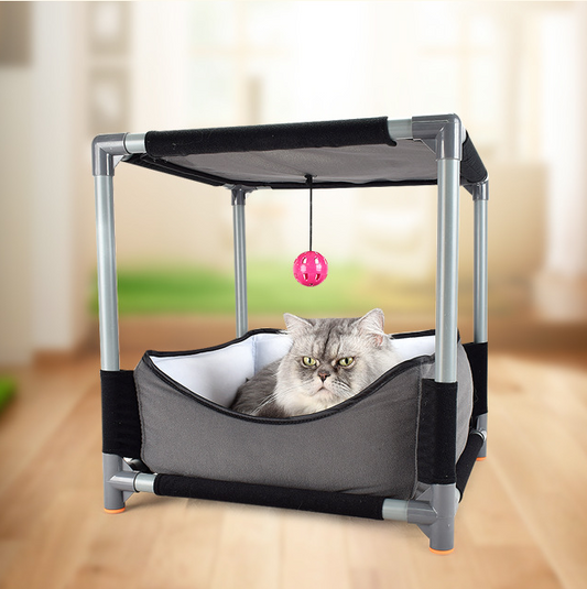 Cat Nest with Canopy and Built-in Platform