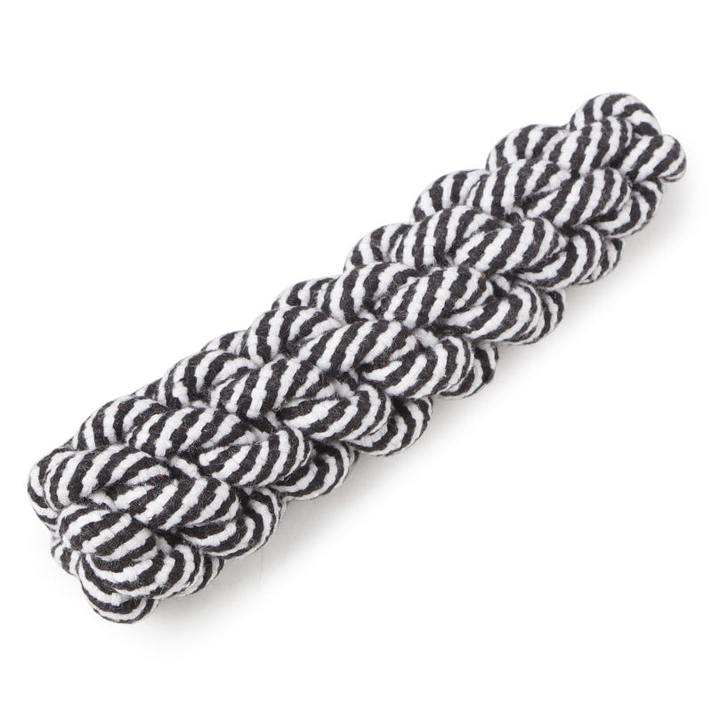 Striped Natural Cotton Rope Chew Toy for Dogs