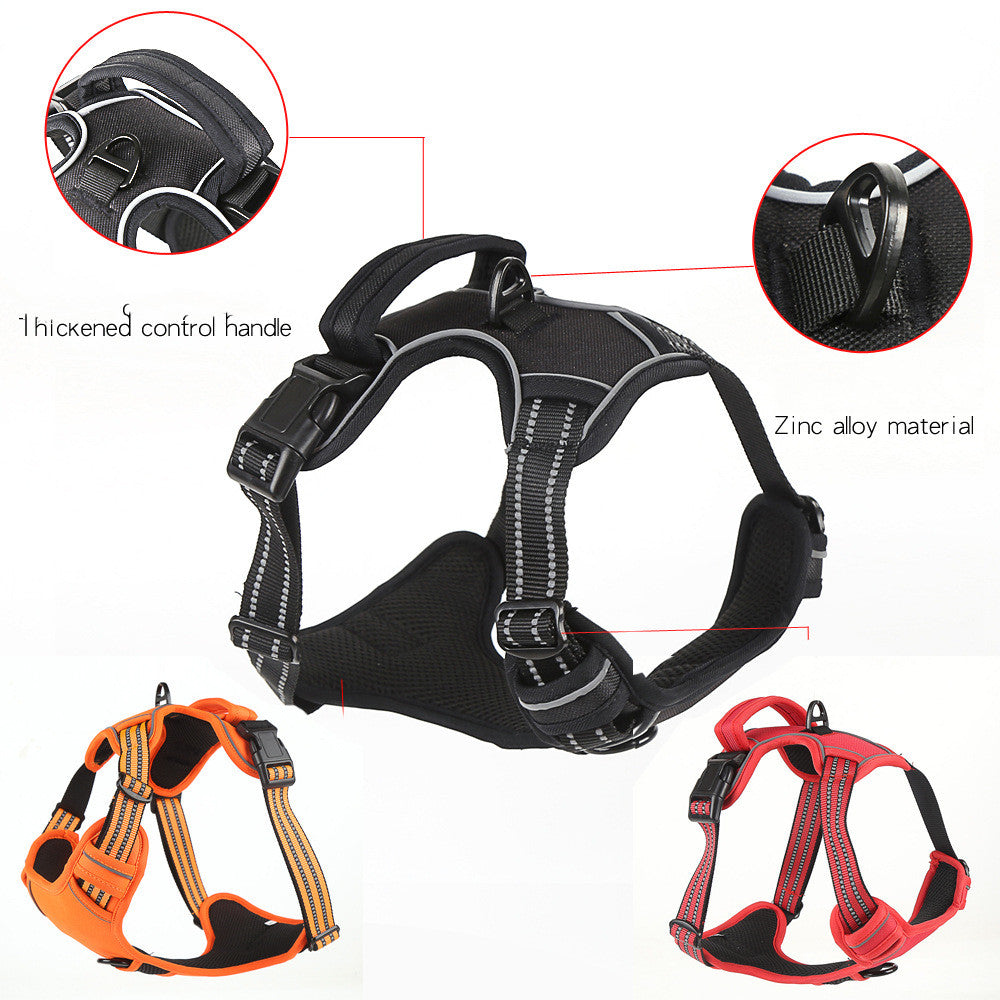 Pull Resistant Reflective Strap Dog Harness