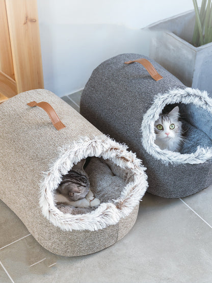 Polar Fleece Warm Playtime Cat Nesting Bed