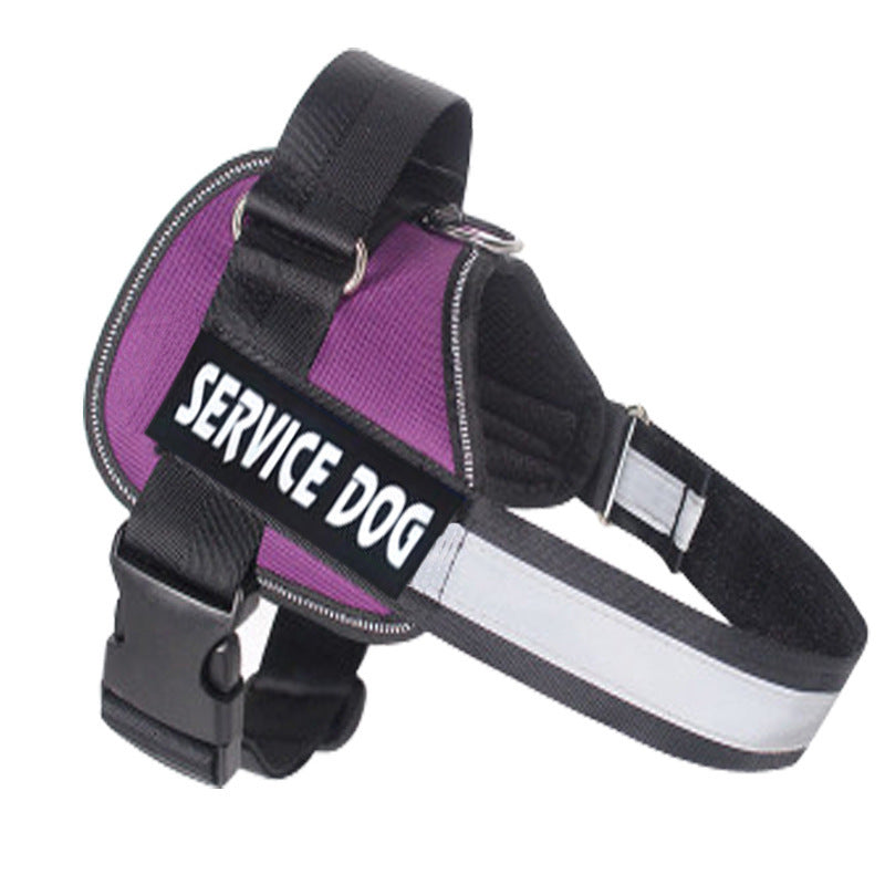 Reflective Chest Harness for Dogs with Service Dog Patch