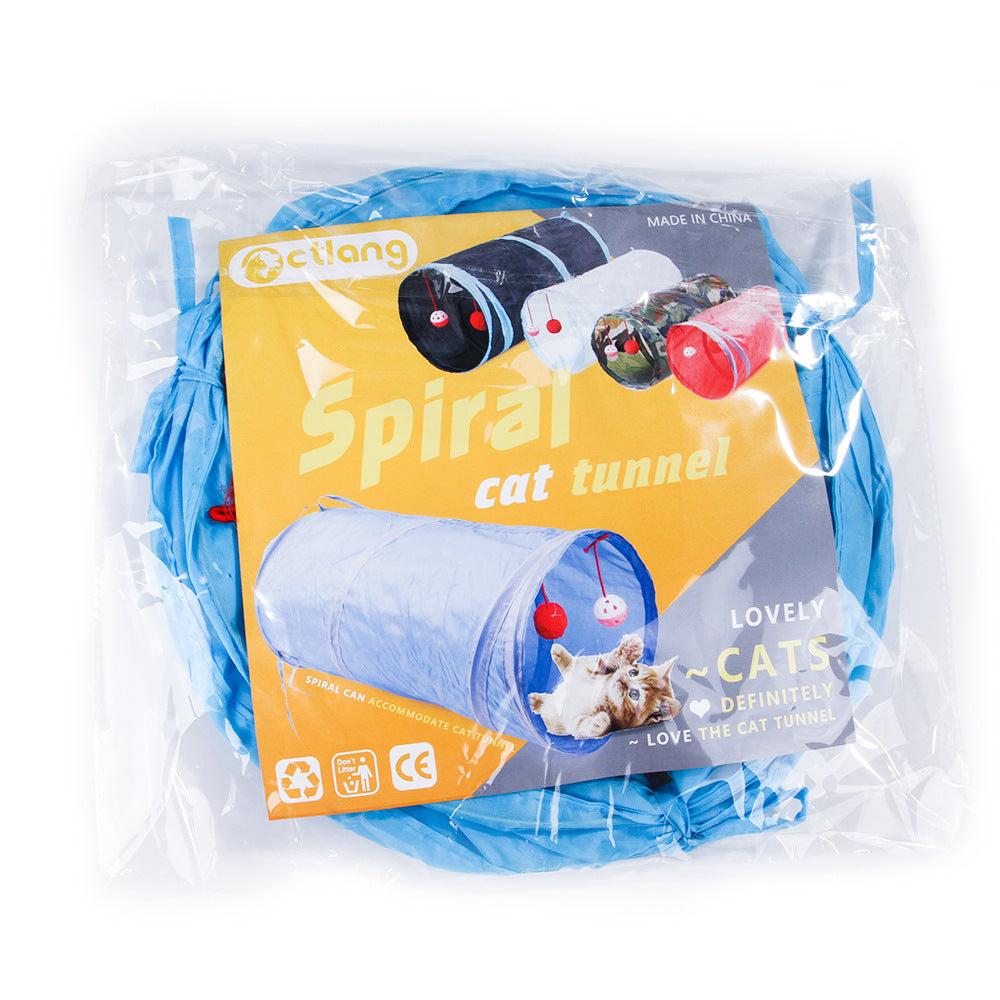 Fun Playtime Tunnel for Cats with Hanging Toys