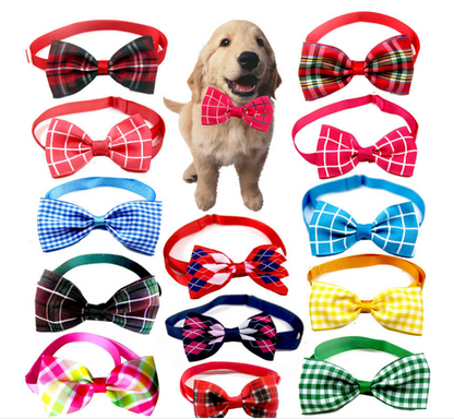 Fun Stylish Plaid Cats and Dogs Bow Ties