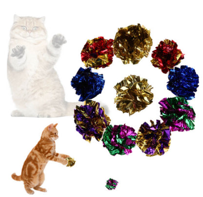 Crinkling Shiny Sound Ball Toys for Cats