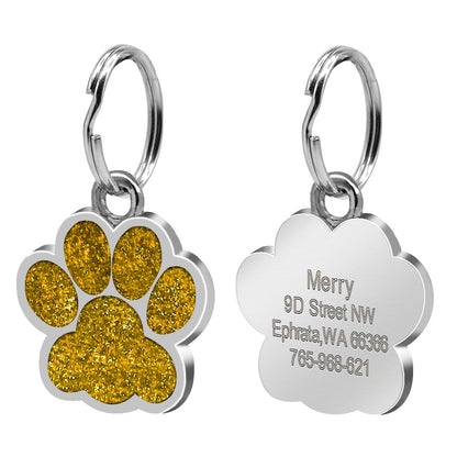 Pawprint Personalized Collar ID Tag for Dogs and Cats