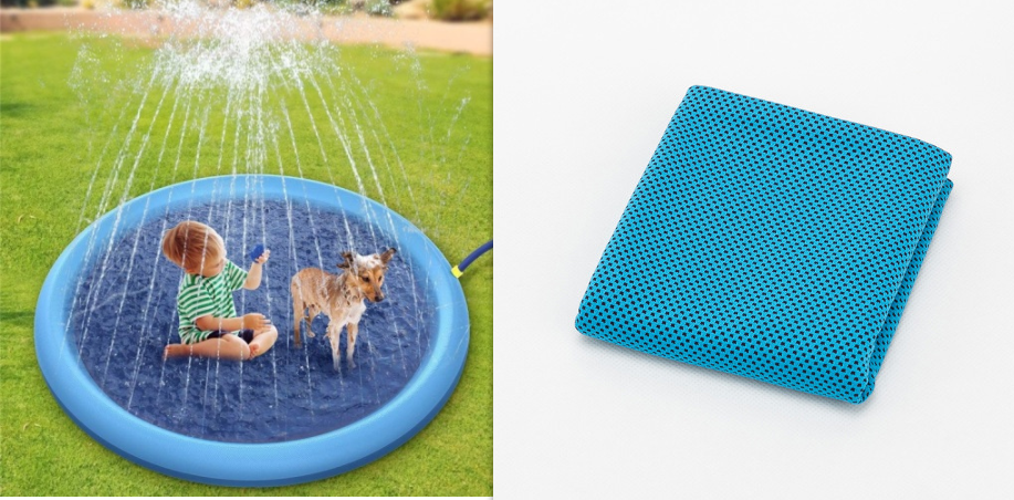 Splash Pad Fun Backyard Fountain Play Mat for Dogs