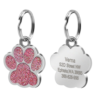 Pawprint Personalized Collar ID Tag for Dogs and Cats