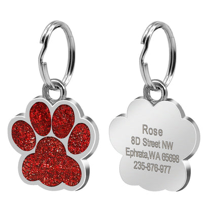 Pawprint Personalized Collar ID Tag for Dogs and Cats