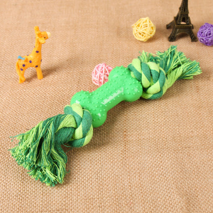 Rubber Bone with Knots and Strings for Dog Toy