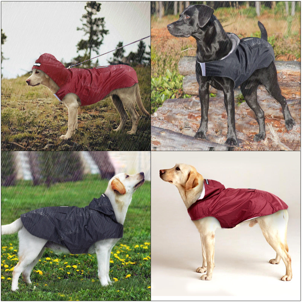 Reflective Rainwear for Big Dogs with Hood