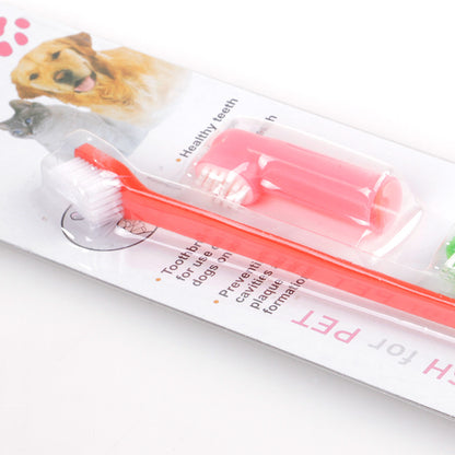 Double Head Soft Finger Toothbrush for Dogs and Cats