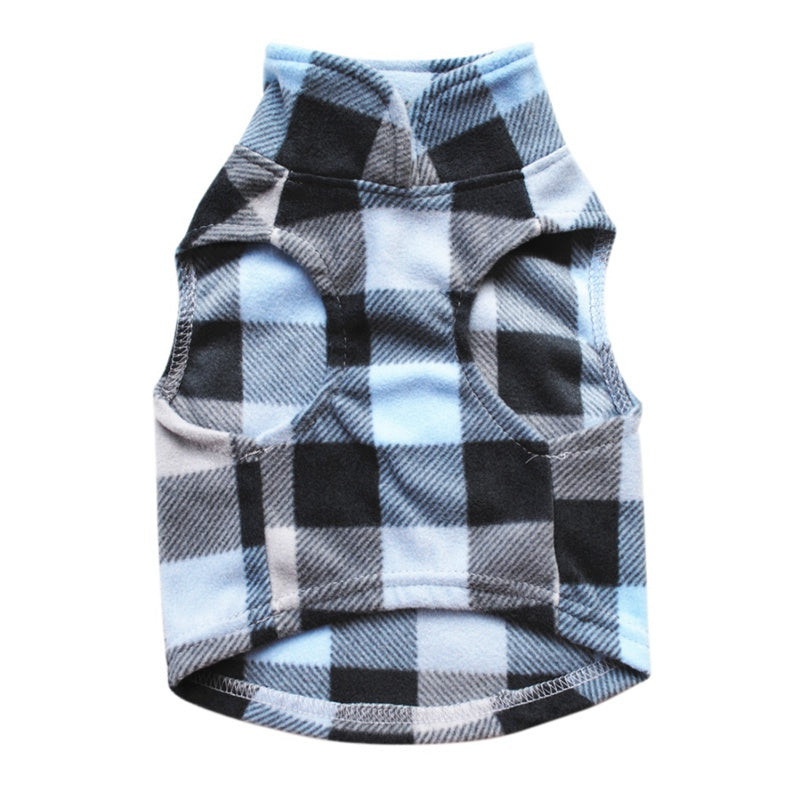 Warm Soft Plaid Fleece Vest for Dogs or Cats